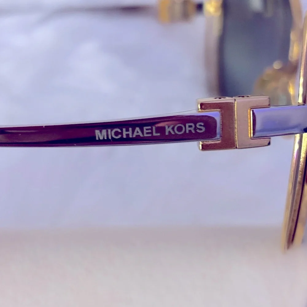 Michael Kors Black and Gold Sunglasses with Aviator Lenses
